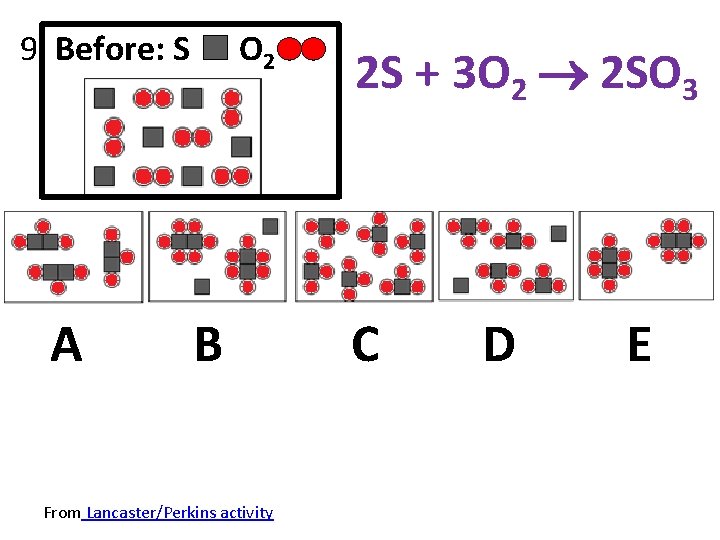 9. Before: S A O 2 B From Lancaster/Perkins activity 2 S + 3