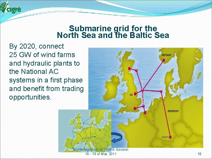 Submarine grid for the North Sea and the Baltic Sea By 2020, connect 25