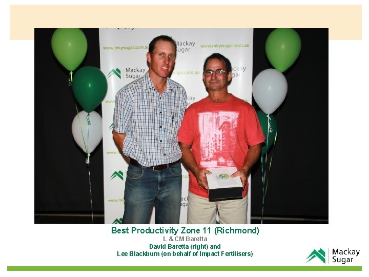 Best Productivity Zone 11 (Richmond) L & CM Baretta David Baretta (right) and Lee