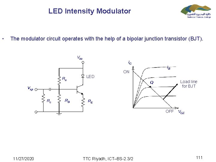 LED Intensity Modulator • The modulator circuit operates with the help of a bipolar