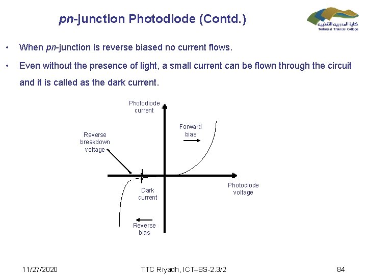 pn-junction Photodiode (Contd. ) • When pn-junction is reverse biased no current flows. •