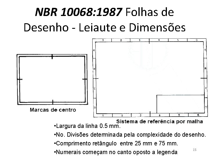 NBR 10068: 1987 Folhas de Desenho - Leiaute e Dimensões • Largura da linha