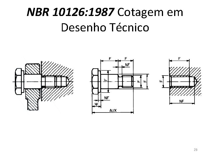 NBR 10126: 1987 Cotagem em Desenho Técnico 23 