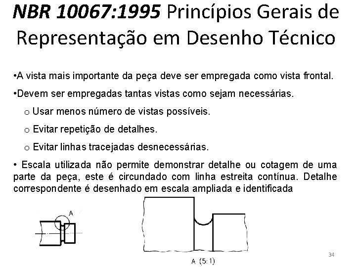 NBR 10067: 1995 Princípios Gerais de Representação em Desenho Técnico • A vista mais