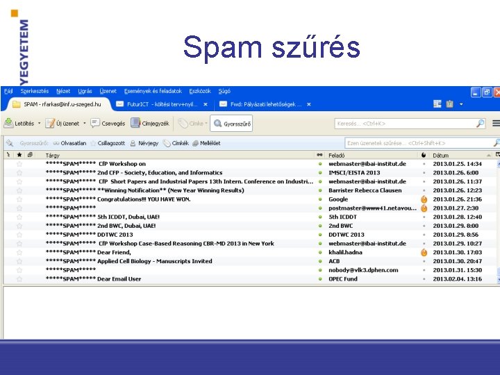 Spam szűrés 