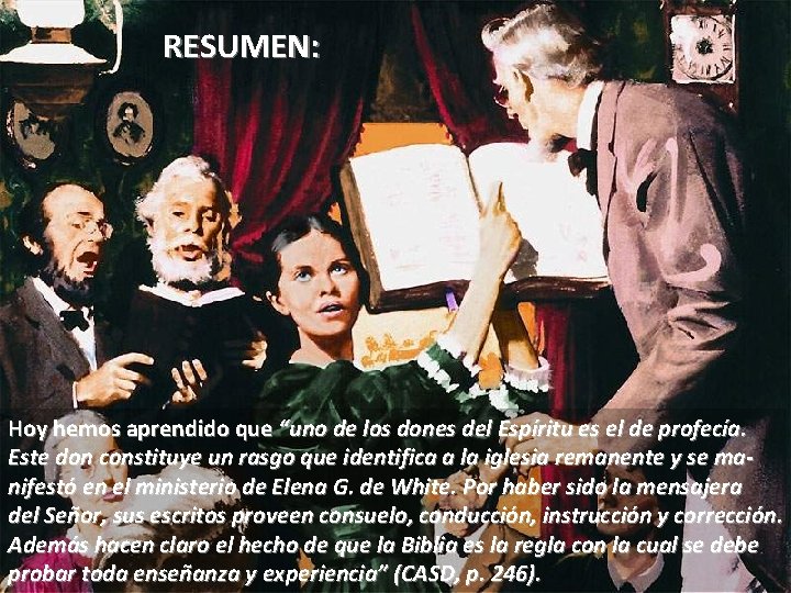 RESUMEN: Hoy hemos aprendido que “uno de los dones del Espíritu es el de