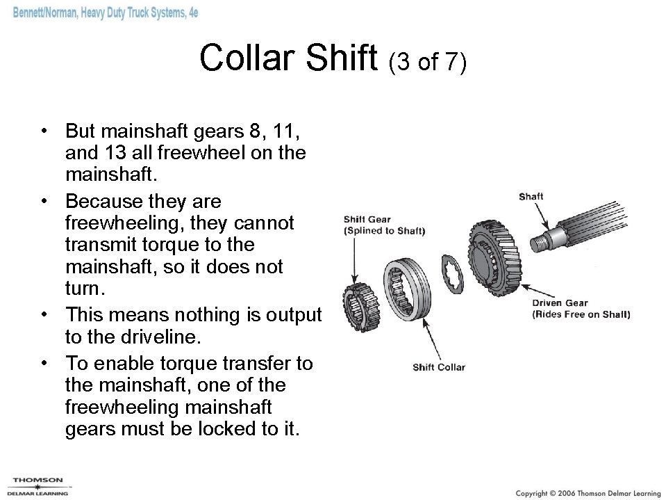 Collar Shift (3 of 7) • But mainshaft gears 8, 11, and 13 all