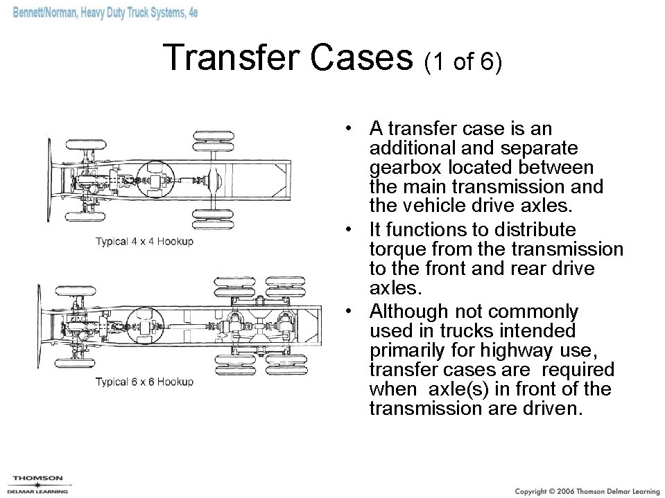 Transfer Cases (1 of 6) • A transfer case is an additional and separate