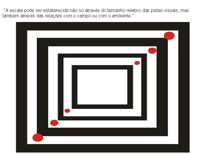 “A escala pode ser estabelecida não só através do tamanho relativo das pistas visuais,