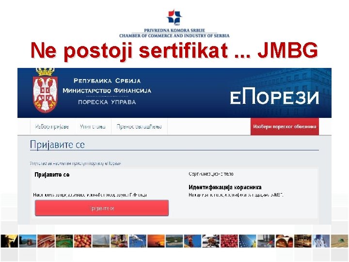 Ne postoji sertifikat. . . JMBG 