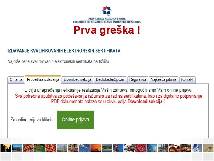 Prva greška ! 