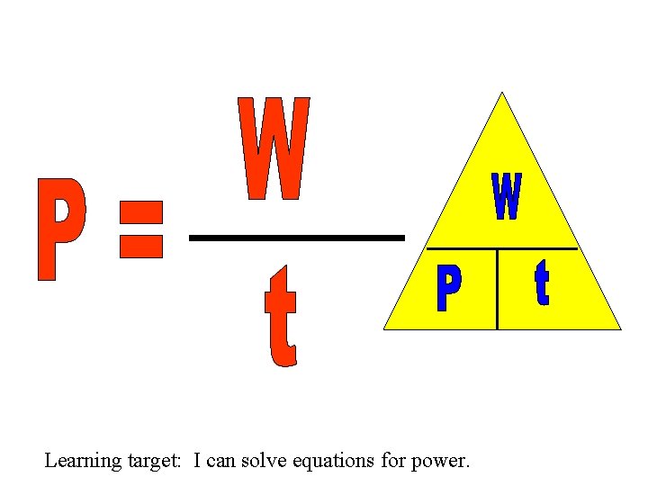 Learning target: I can solve equations for power. 