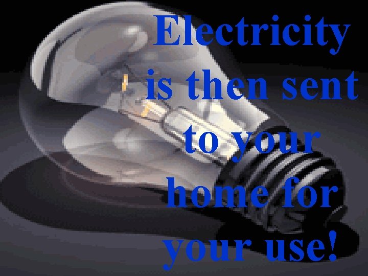 Electricity is then sent to your home for your use! 