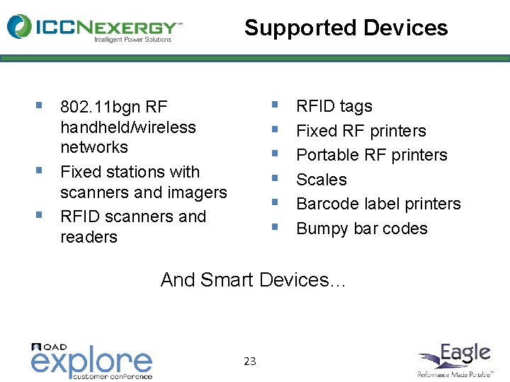 Supported Devices § § § § 802. 11 bgn RF § § handheld/wireless networks