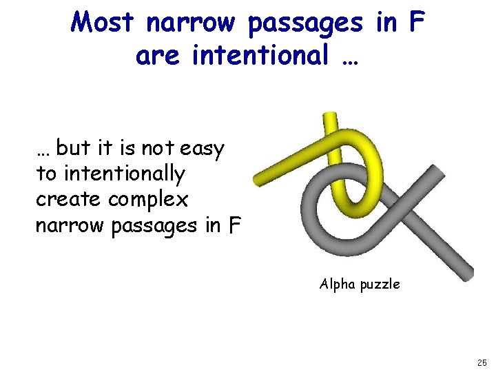 Most narrow passages in F are intentional … … but it is not easy