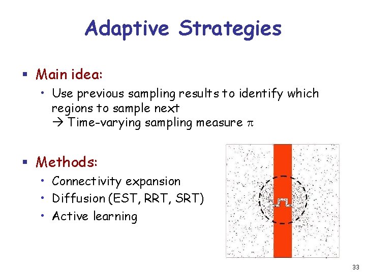 Adaptive Strategies § Main idea: • Use previous sampling results to identify which regions