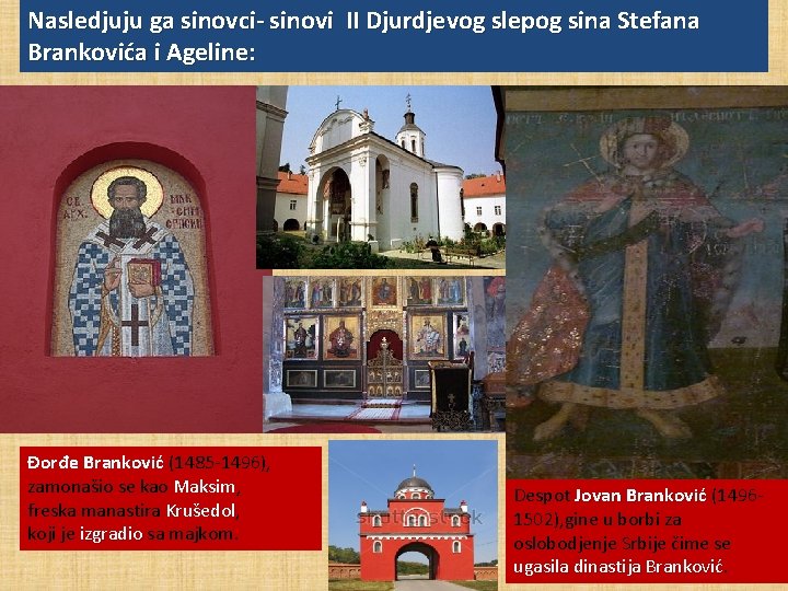 Nasledjuju ga sinovci- sinovi II Djurdjevog slepog sina Stefana Brankovića i Ageline: Đorđe Branković