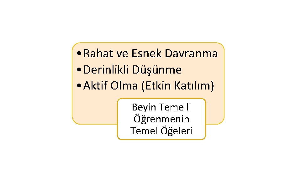  • Rahat ve Esnek Davranma • Derinlikli Düşünme • Aktif Olma (Etkin Katılım)