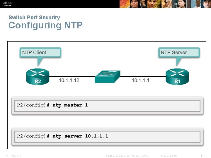 Switch Port Security Configuring NTP Presentation_ID © 2008 Cisco Systems, Inc. All rights reserved.