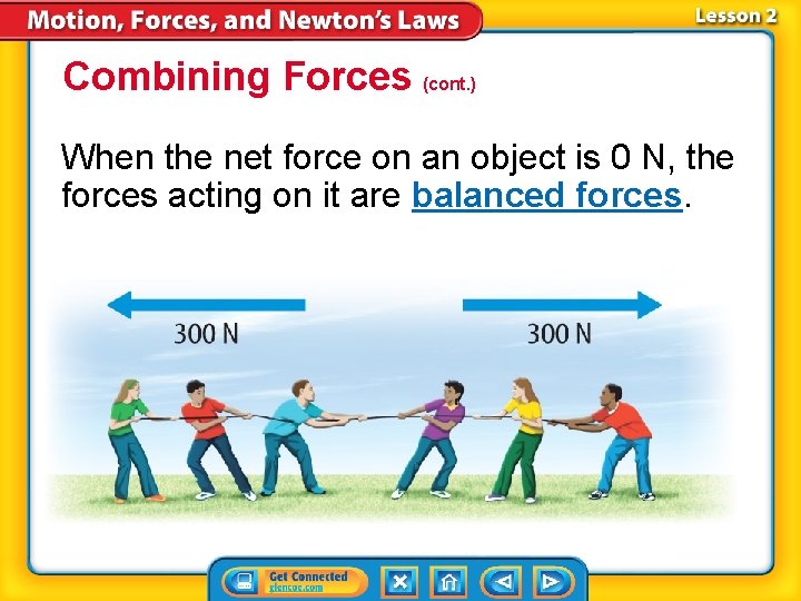 Combining Forces (cont. ) When the net force on an object is 0 N,