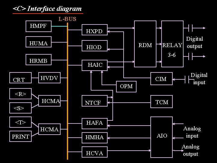 <C> Interface diagram L-BUS HMPF HUMA HRMB CRT HXPD RDM HIOD Digital RELAY output