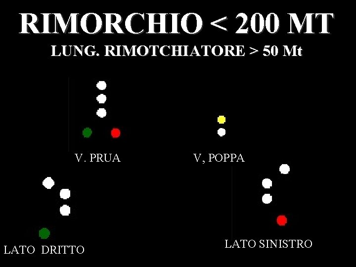 RIMORCHIO < 200 MT LUNG. RIMOTCHIATORE > 50 Mt V. PRUA LATO DRITTO V,