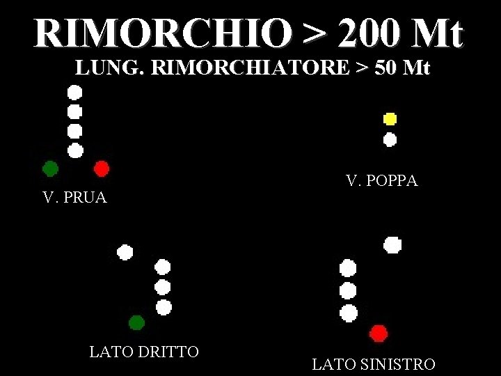 RIMORCHIO > 200 Mt LUNG. RIMORCHIATORE > 50 Mt V. PRUA LATO DRITTO V.