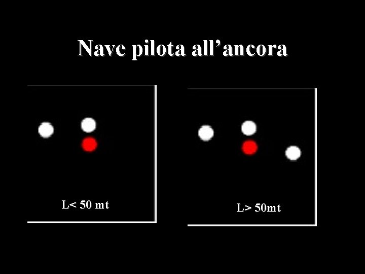 Nave pilota all’ancora L< 50 mt L> 50 mt 