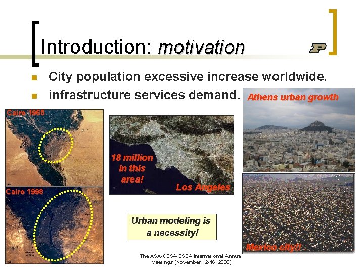 Introduction: motivation n n City population excessive increase worldwide. infrastructure services demand. Athens urban