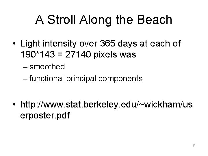 A Stroll Along the Beach • Light intensity over 365 days at each of