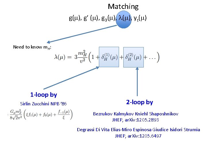 Matching g(m), g’ (m), g 3(m), l(m), yt(m) Need to know m. H: 1