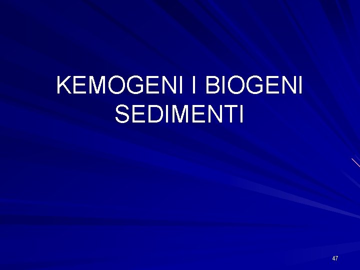 KEMOGENI I BIOGENI SEDIMENTI 47 