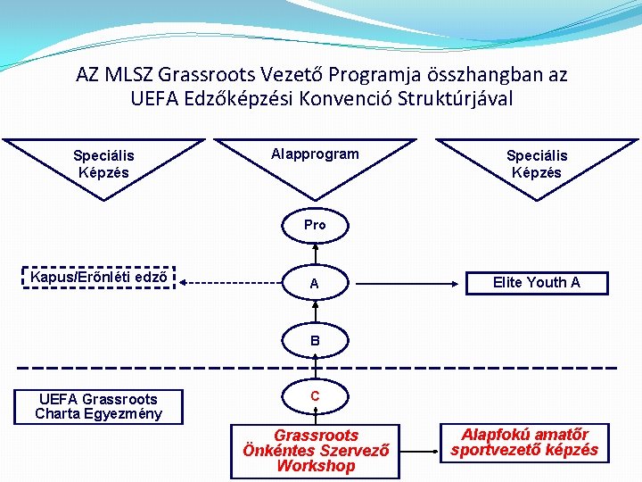 AZ MLSZ Grassroots Vezető Programja összhangban az UEFA Edzőképzési Konvenció Struktúrjával Speciális Képzés Alapprogram