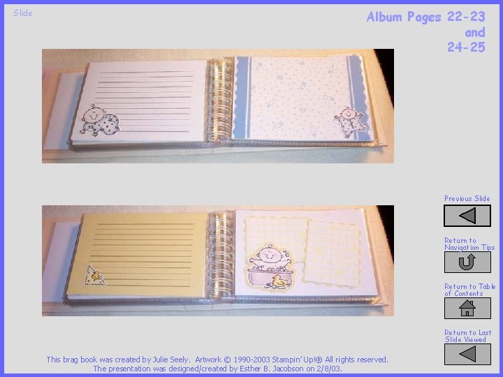 Slide Album Pages 22 -23 and 24 -25 Previous Slide Return to Navigation Tips