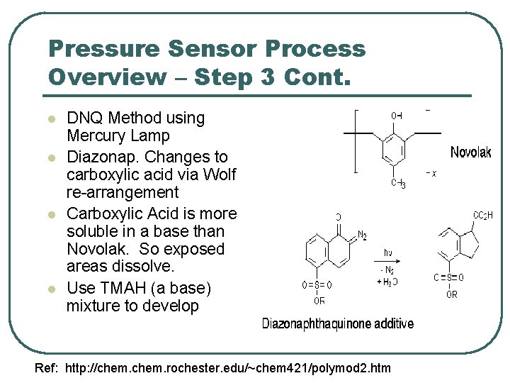 Pressure Sensor Process Overview – Step 3 Cont. l l DNQ Method using Mercury Pressure Sensor Process Overview – Step 3 Cont. l l DNQ Method using Mercury