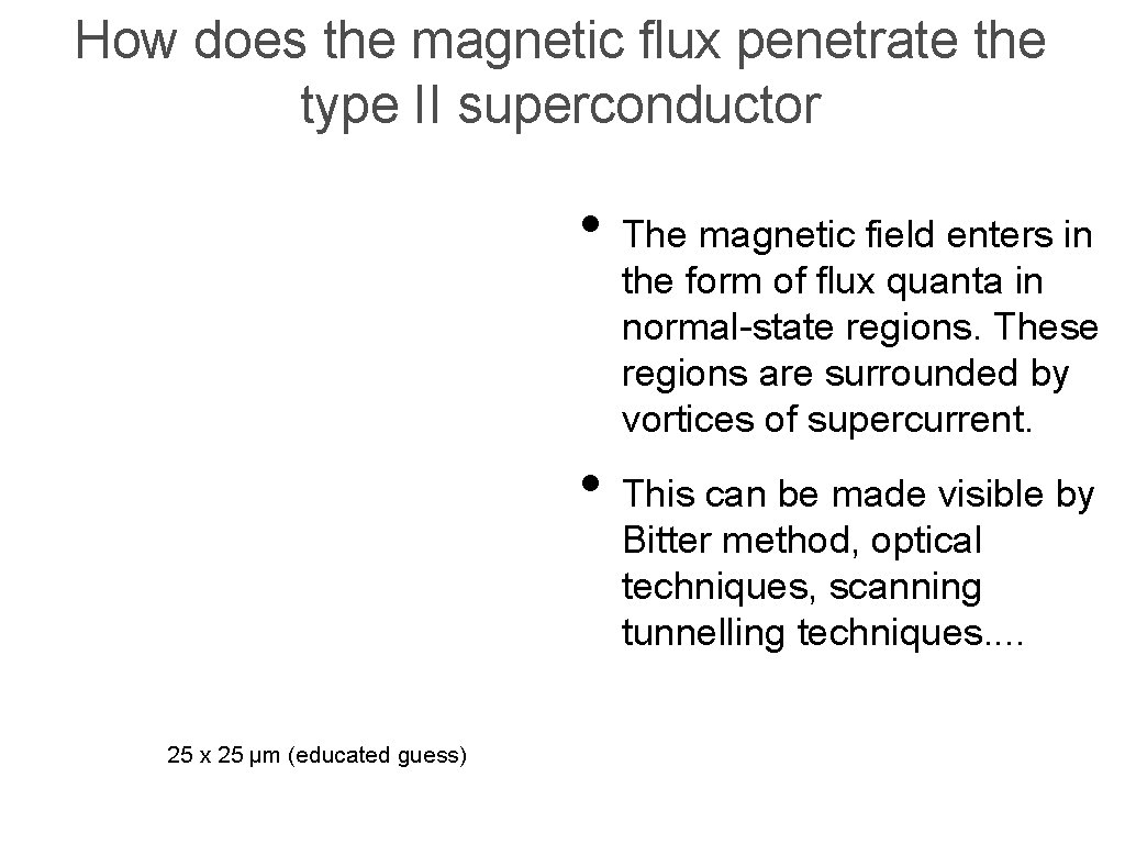 How does the magnetic flux penetrate the type II superconductor • The magnetic field