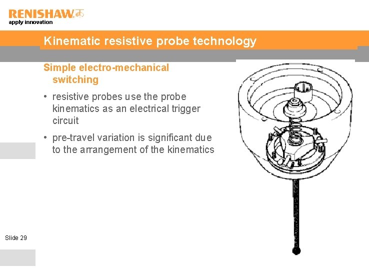 apply innovation Kinematic resistive probe technology Simple electro-mechanical switching • resistive probes use the