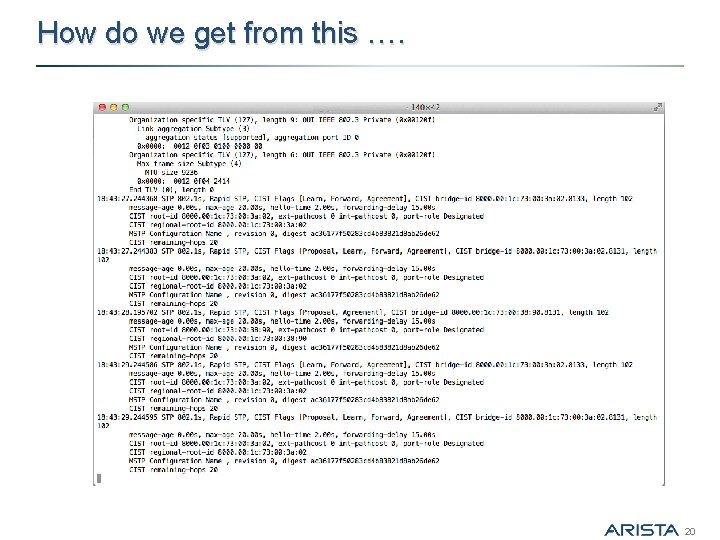 How do we get from this …. 20 