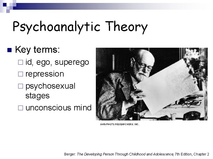 Psychoanalytic Theory n Key terms: ¨ id, ego, superego ¨ repression ¨ psychosexual stages