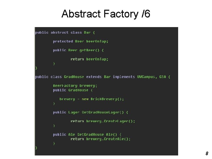 Abstract Factory /6 8 