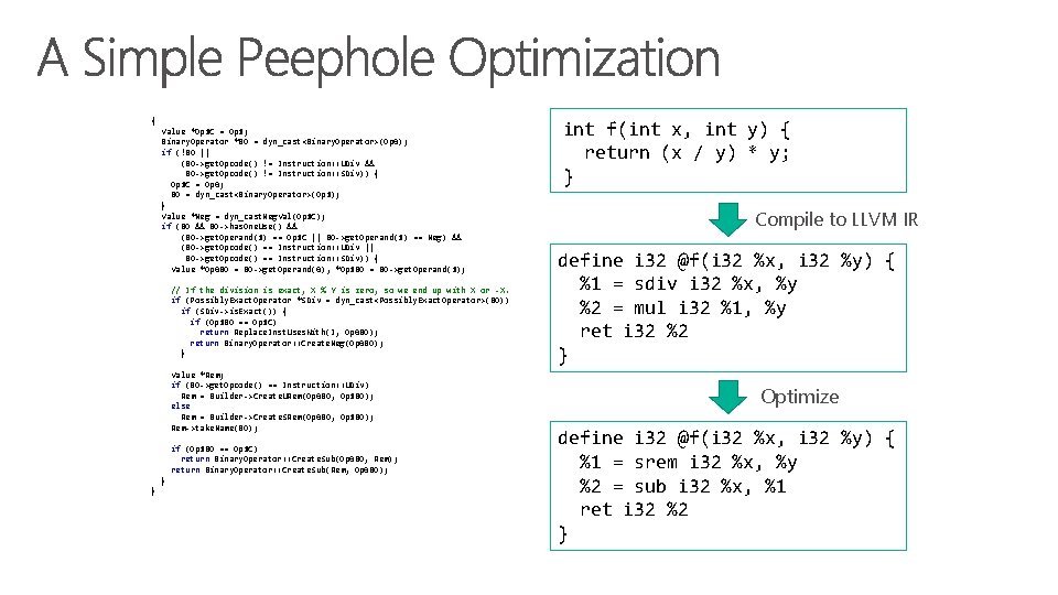 { Value *Op 1 C = Op 1; Binary. Operator *BO = dyn_cast<Binary. Operator>(Op