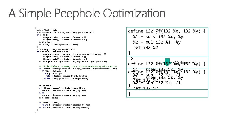 { Value *Op 1 C = Op 1; Binary. Operator *BO = dyn_cast<Binary. Operator>(Op