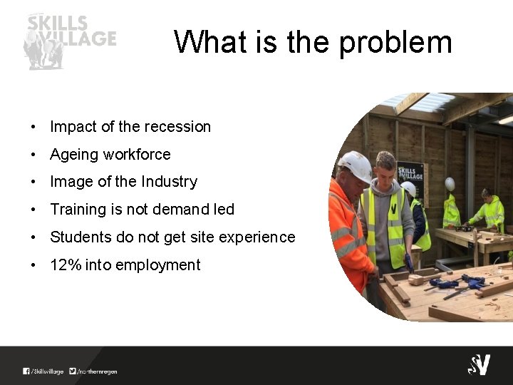 What is the problem • Impact of the recession • Ageing workforce • Image