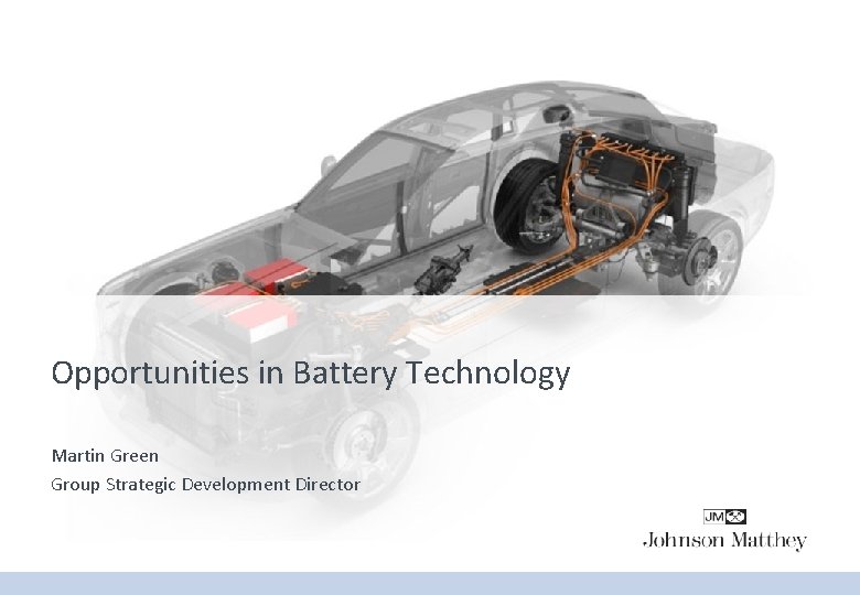 Opportunities in Battery Technology Martin Green Group Strategic Development Director 