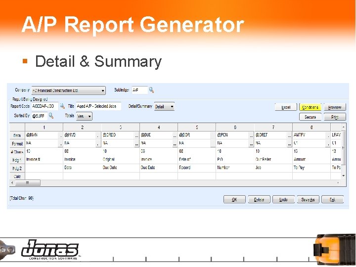 A/P Report Generator § Detail & Summary 
