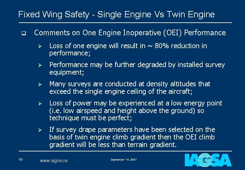 Fixed Wing Safety - Single Engine Vs Twin Engine q 60 Comments on One