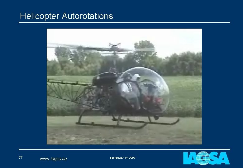 Helicopter Autorotations 77 www. iagsa. ca September 14, 2007 