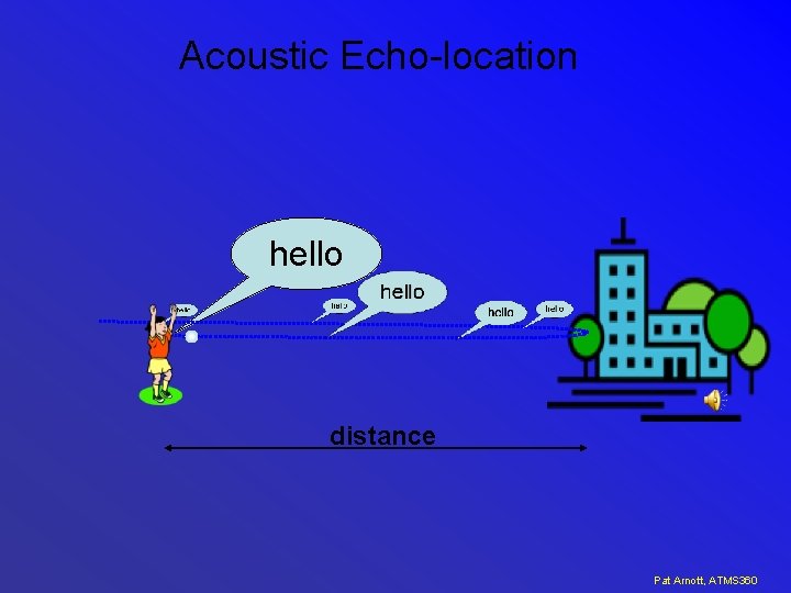 Acoustic Echo-location hello distance Pat Arnott, ATMS 360 