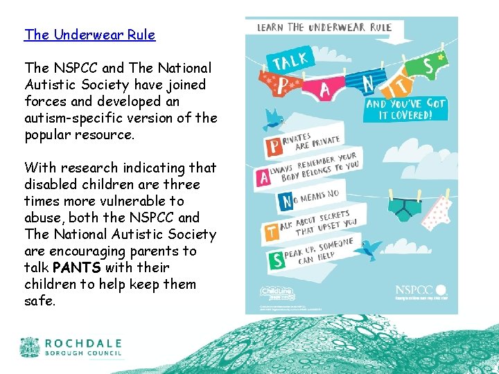 The Underwear Rule The NSPCC and The National Autistic Society have joined forces and