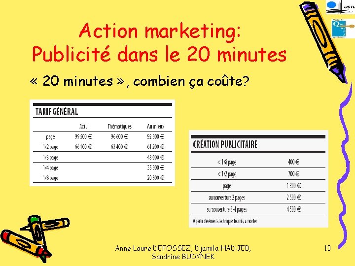 Action marketing: Publicité dans le 20 minutes « 20 minutes » , combien ça